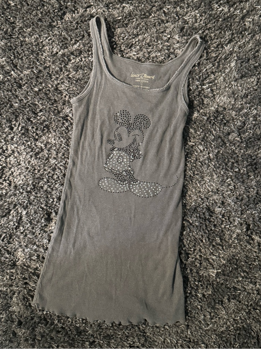 Walt Disney Mickey Mouse Gray Sequin Tank Top- Size Small
